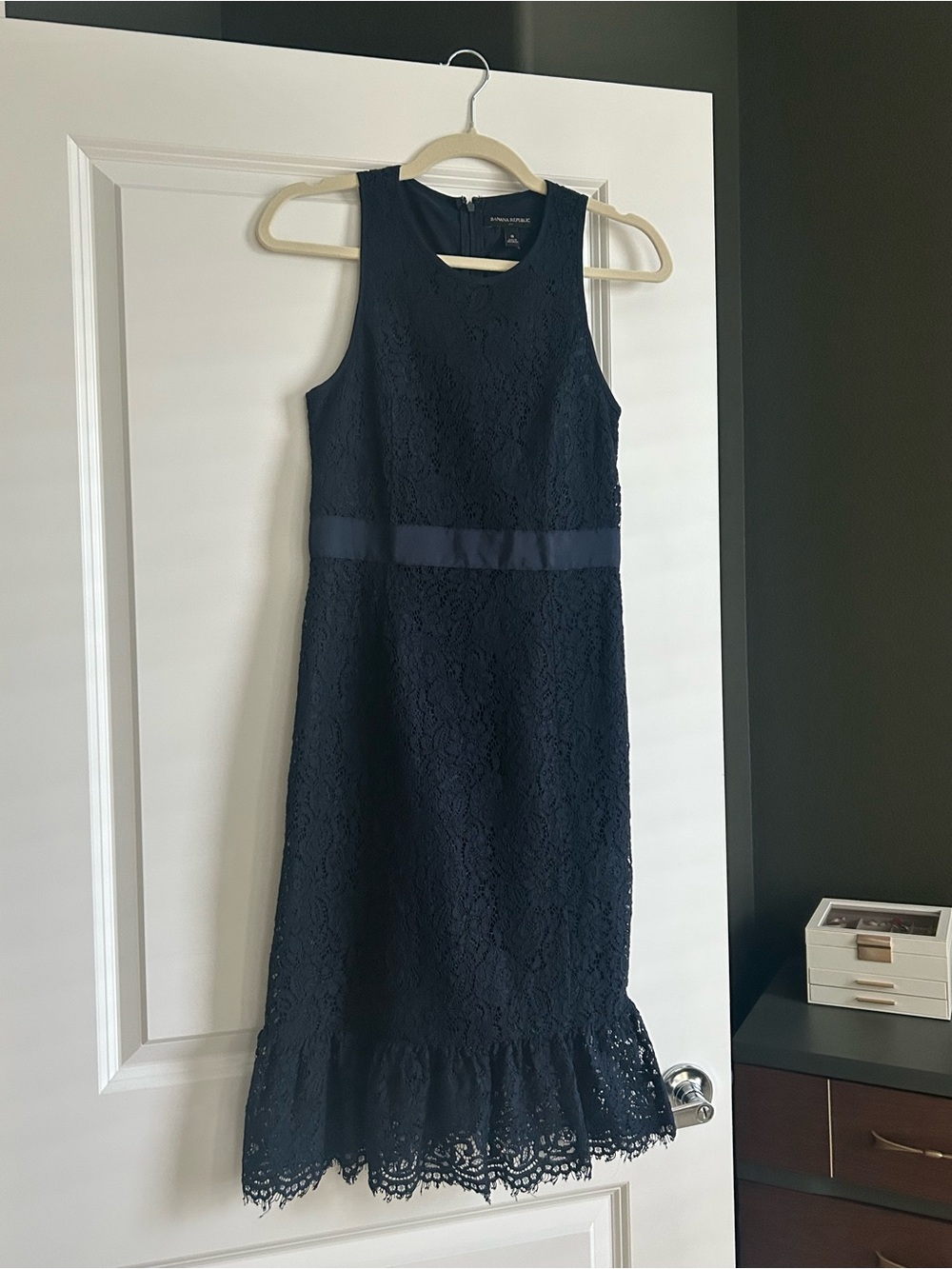 Banana Republic Navy Lace Midi Dress